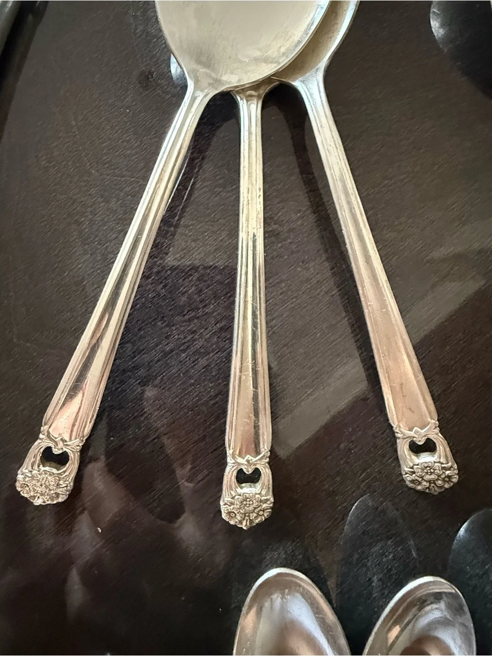 Silver plated assorted  with Ornate Floral Handles